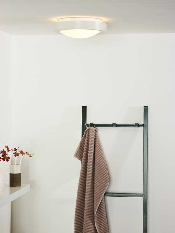 Lucide FRESH - Plafonnière Badkamer - Ø 27 cm - E27 - IP44 - Wit