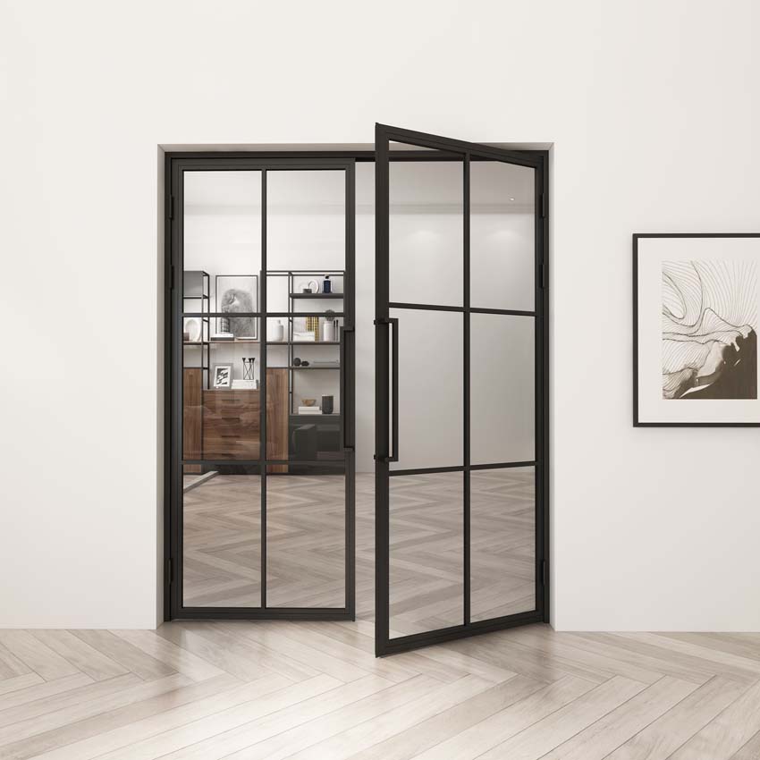 Dubbele stalen binnendeur Tara 6W 204x176cm links