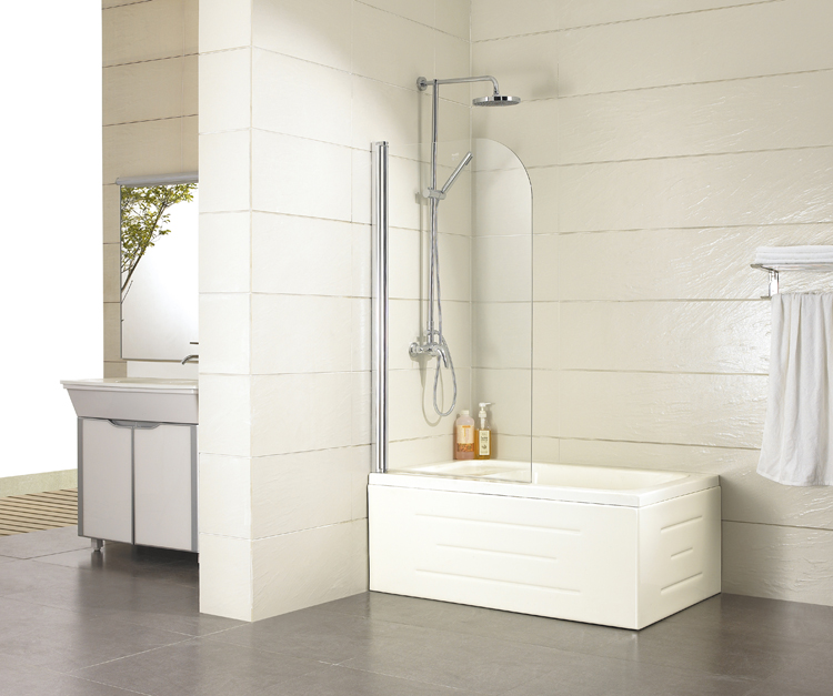 Badwand Uberto chroom links/rechts 80x140cm