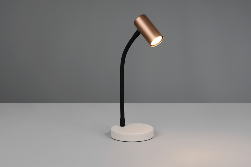 Lampe de table - beige/café - 15x13x38cm - dimmable - GU10 MR11 - 1x5W
