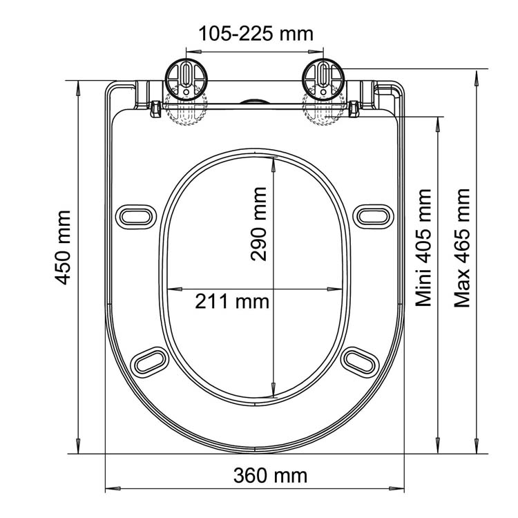 Wc-bril Allibert Ades soft-close zwart Wc-bril Allibert Ades soft-close zwart