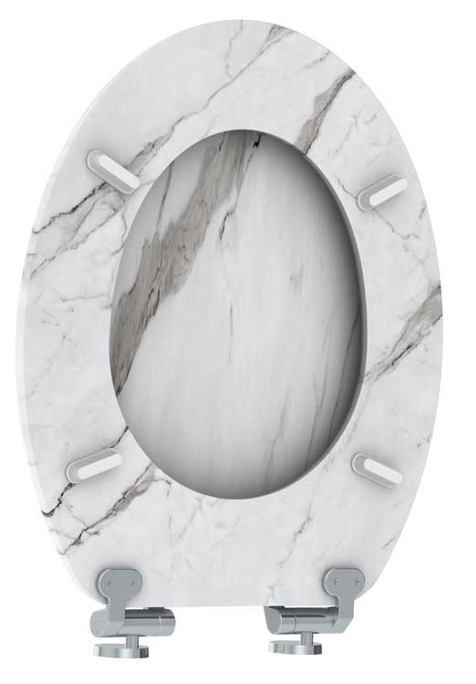 Wc-bril Allibert marmer wit soft-close Wc-bril Allibert marmer wit soft-close