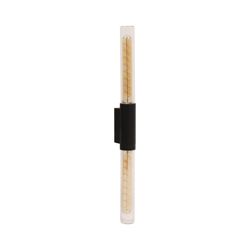 Lucide Essential Pilar - Applique murale intérieur/extérieur - 2xE27 - IP54 - Noir