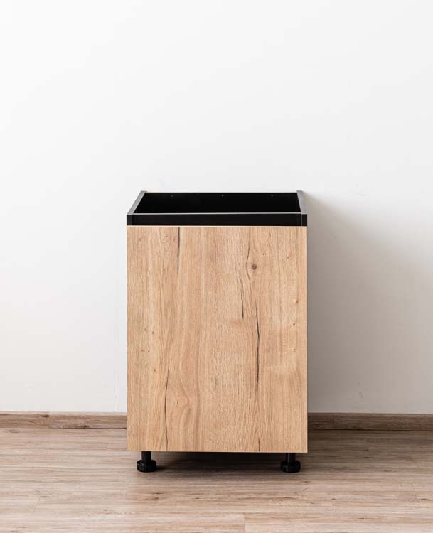 Keukenkast Plenti onderkast zwart/houtlook 60x78cm