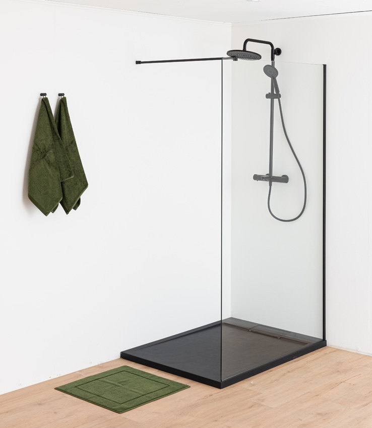 Receveur de douche Akon polybeton noir mat 120x90cm