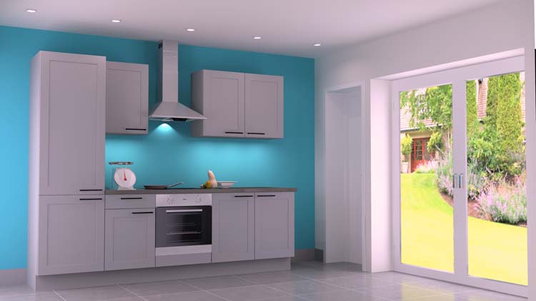 Keuken Premium 3A grijs 270cm - voorgemonteerd - zonder toestellen