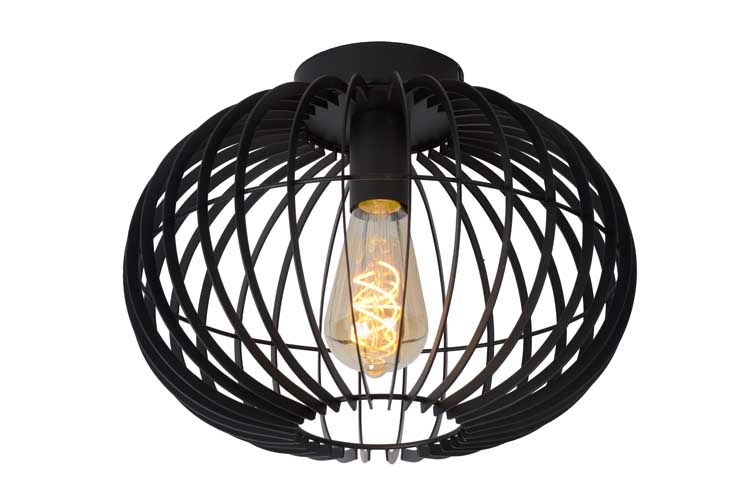 Lucide REDA - Plafonnière - Ø 32 cm - E27 - Zwart