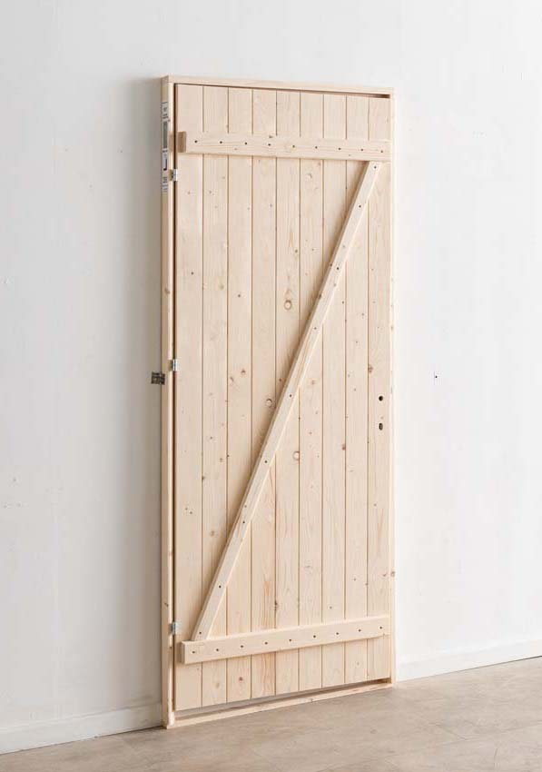 Porte extérieure bois Codru 845x2060mm poussant à droite