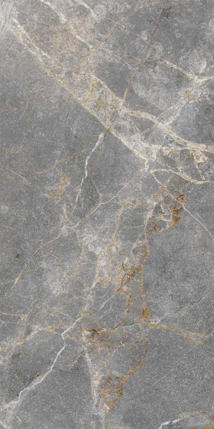 Carrelage de sol et mural Yakari imitation marbre gris foncé mat 60x120cm