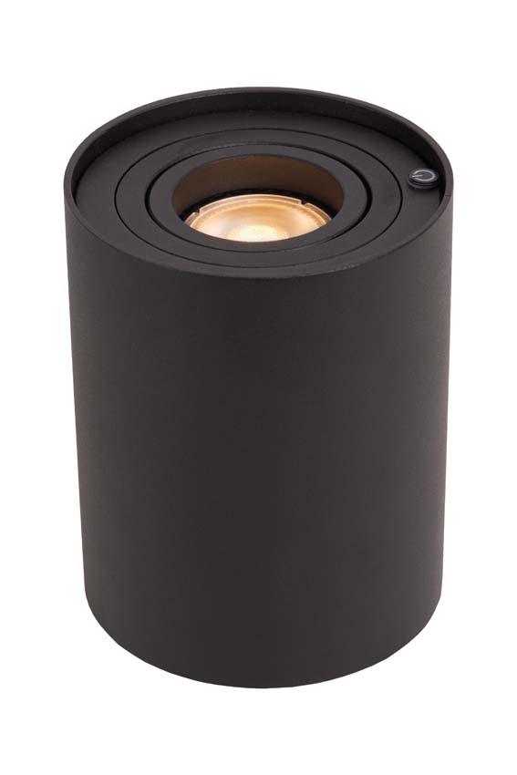Lucide TUBE - Lampe de table - Ø 9,6 cm - LED Dim. - GU10 - 1x5W 2600K/2800K - 3 StepDim - Noir