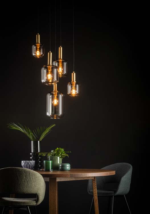 Hanglamp - fumé - Ø66cm - 5xE27 - 40W