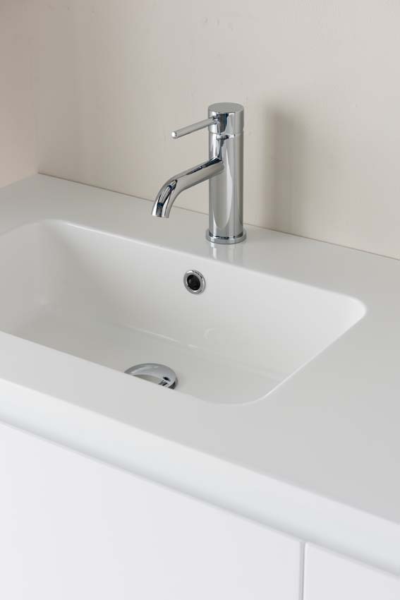 Meuble de salle de bains Tibo blanc suspendu avec lavabo double blanc brillant 140cm