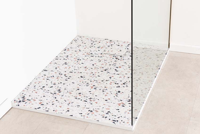 Receveur de douche Moby SMC aspect terrazzo 120x90cm