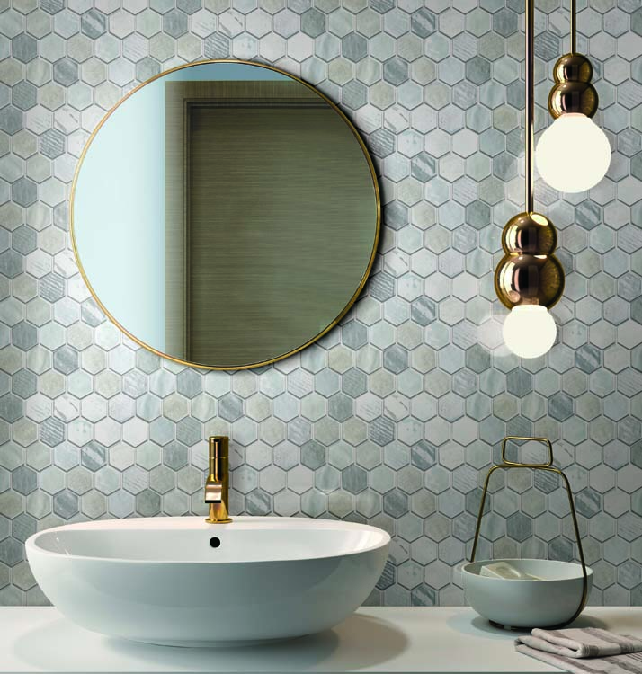 Mosaïque Hexagon brillant 25,3x29,3cm