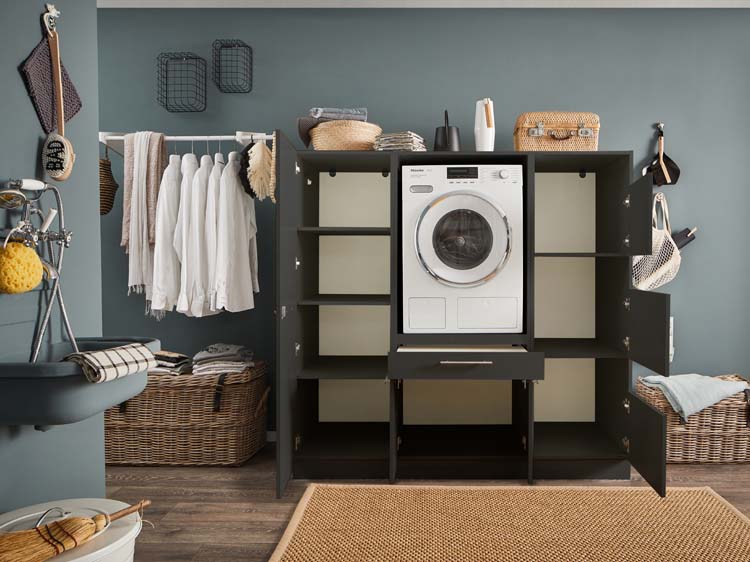 Meuble pour buanderie Decowash set 10 anthracite 167,5x67,5x162cm