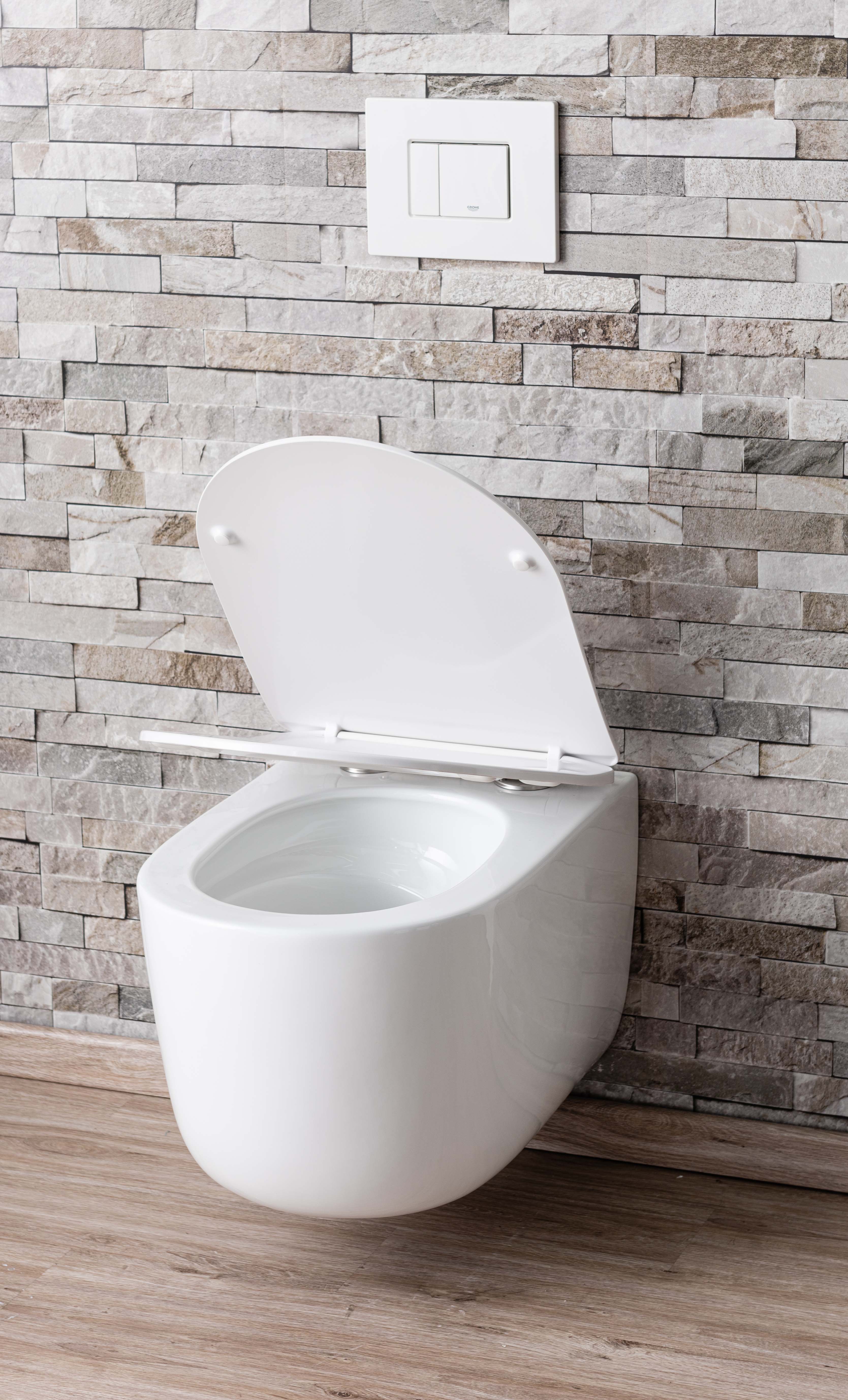Toilette suspendue Gomez sans rebord flush tornade blanc avec siège de wc