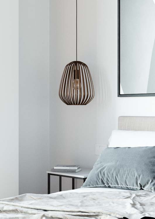 Hanglamp - brons - Ø28cm - dimbaar - E27 - 1x40W