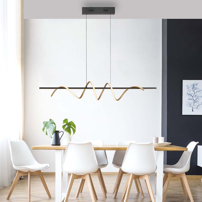 Hanglamp Easy Lift - Zwart/goud - 121cm - Dimbaar - 1x36W - 3000K