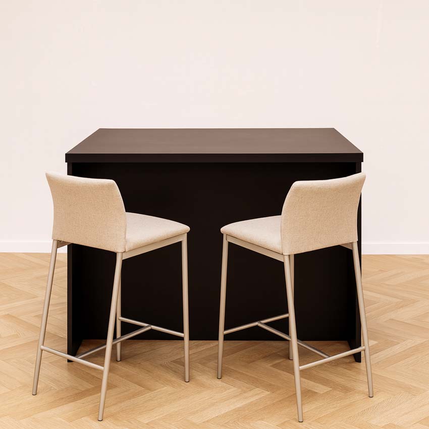 Îlot de cuisine Plenti look de chêne/noir 124,5cm