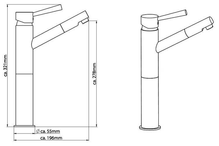 Wastafelkraan Charlotte chroom verhoogd