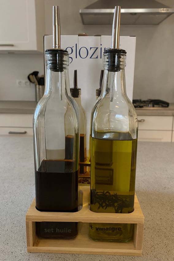 Set huile et vinaigre en verre transparent 50cl