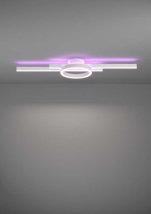 Plafondlamp - wit - 77,5x20x7,5cm - dimbaar - LED - 1x23,5W -2700-6500K + RGB
