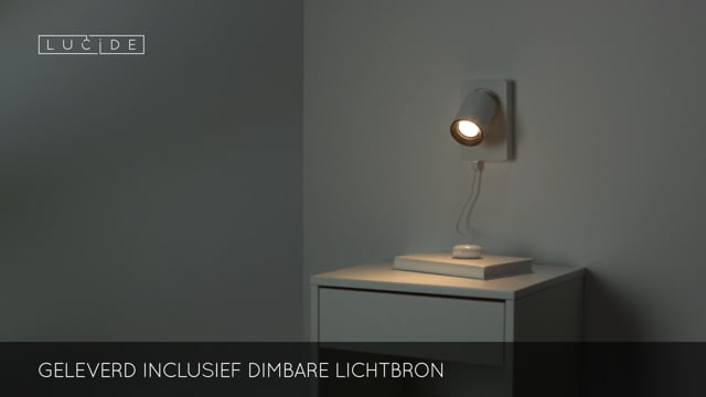 Lucide NIGEL - Wandspot - GU10 - 1x5W - Met USB oplaadpunt - Wit