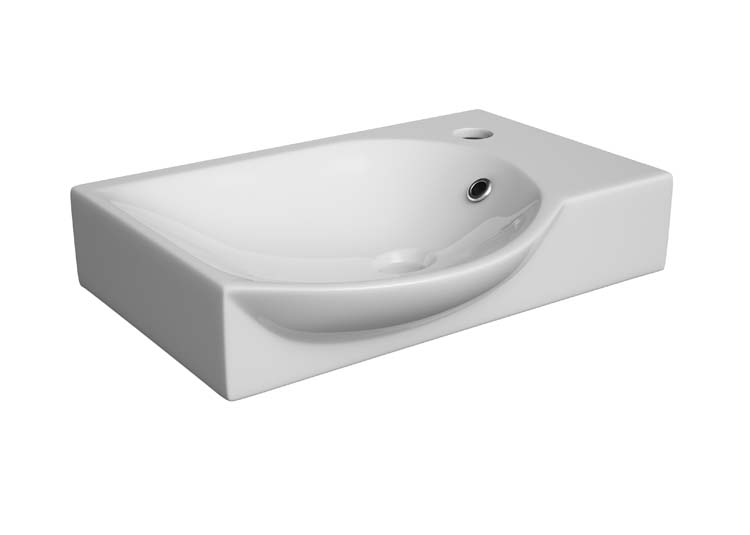 Toiletmeubel Dover zwart wastafel glanzend wit 60x39x22cm