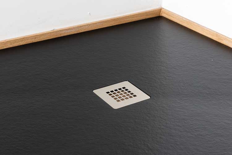 Douchebak Minimalism composiet met gelcoat zwart 160x90cm