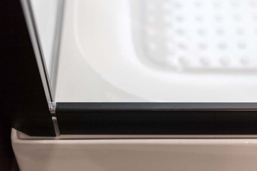 Cabine de douche Asterix coin noir portes coulissantes 90x90x213cm