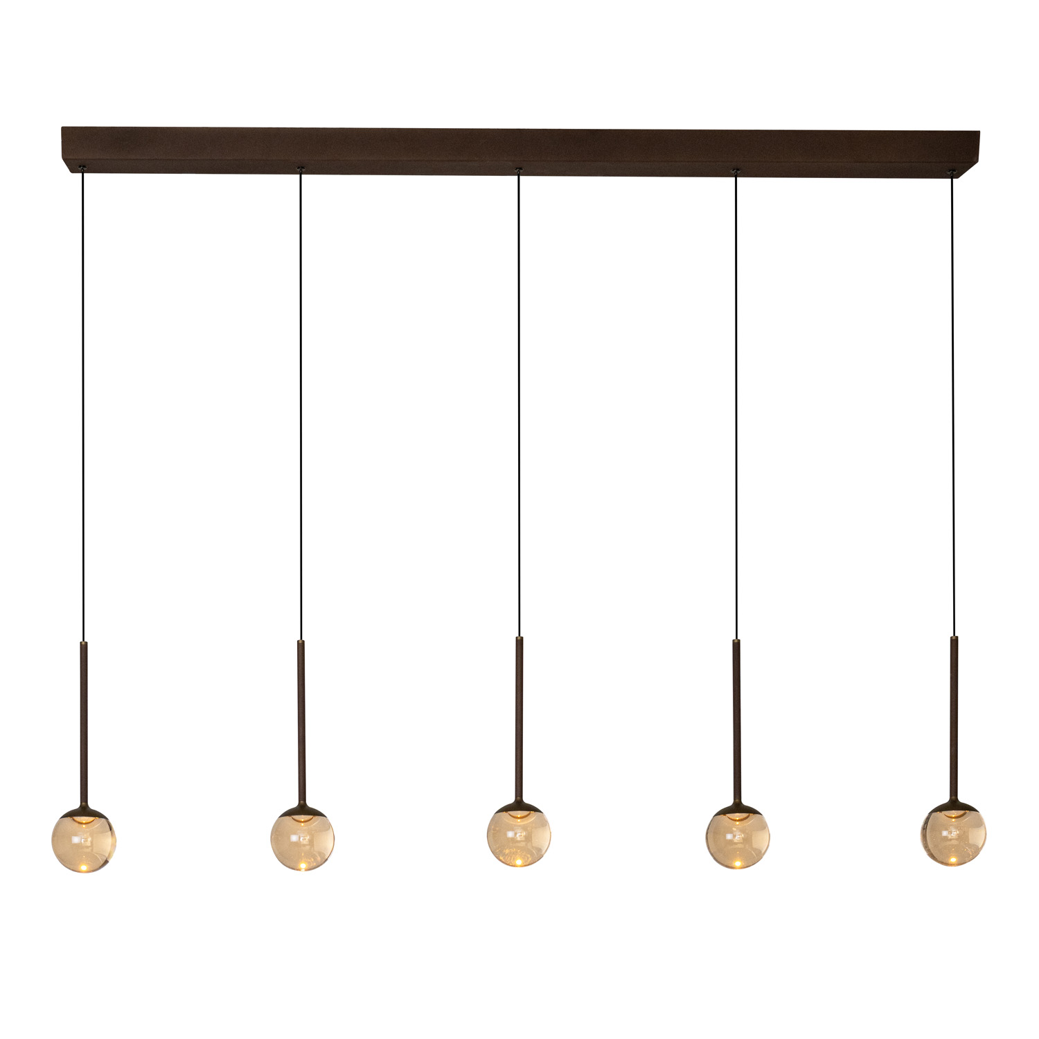 Lucide Premium Calina - Suspension - LED Dim. - CCT - 5X8,2W 2200K/3300K - Avec module LED remplaçable - Café