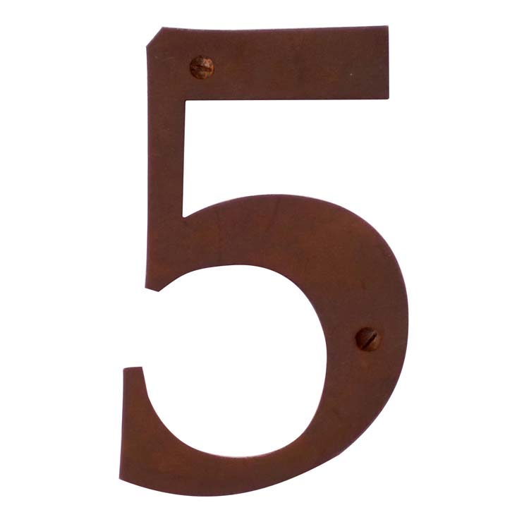 Numéro de maison 5 rouille