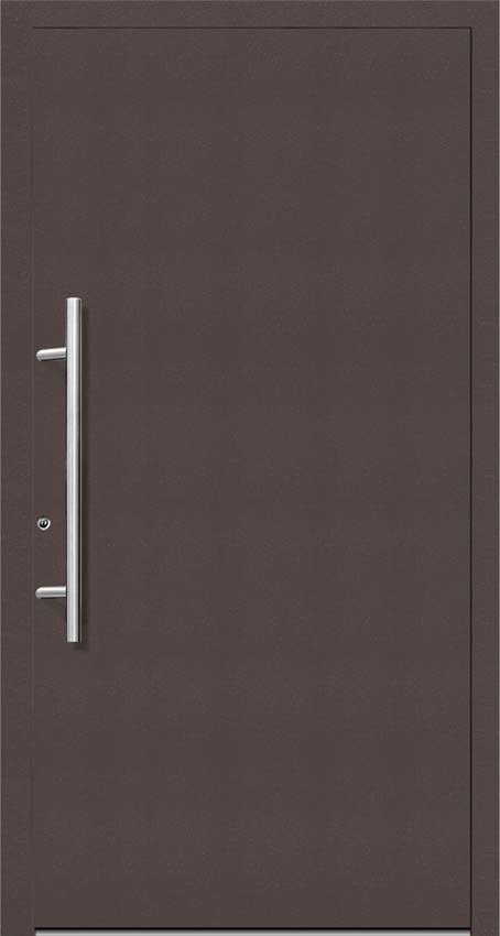 Porte extérieure pvc avec finition alu Lepo anthra sur mesure G