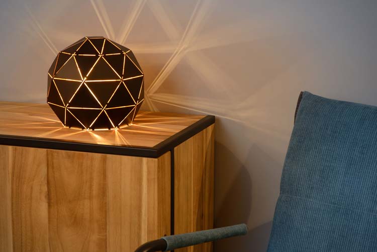 Lucide OTONA - Lampe de table - Ø 25 cm - E27 - Noir