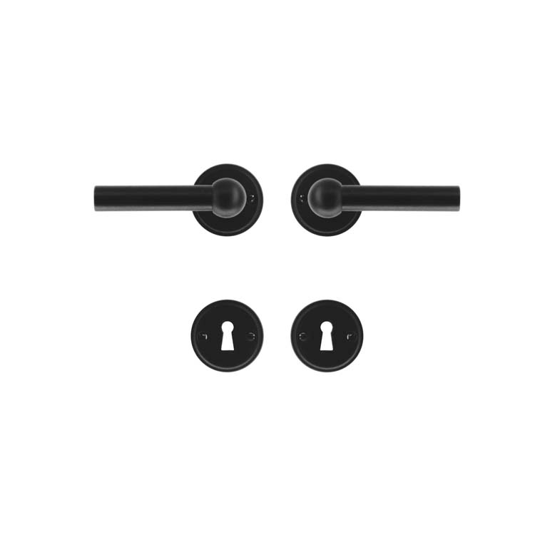 Poignée de porte pro grado 2x lucera noir rosace barbe