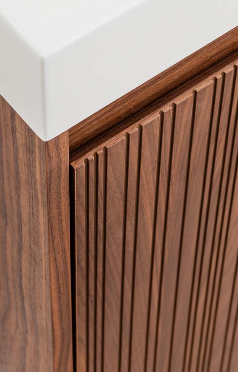 Meuble de toilette Warren noyer lavabo blanc mat 60x40x22cm