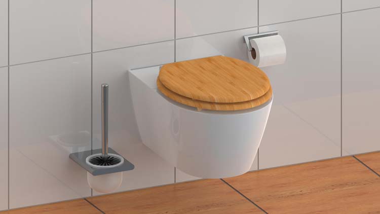 WC-bril softclose bamboe