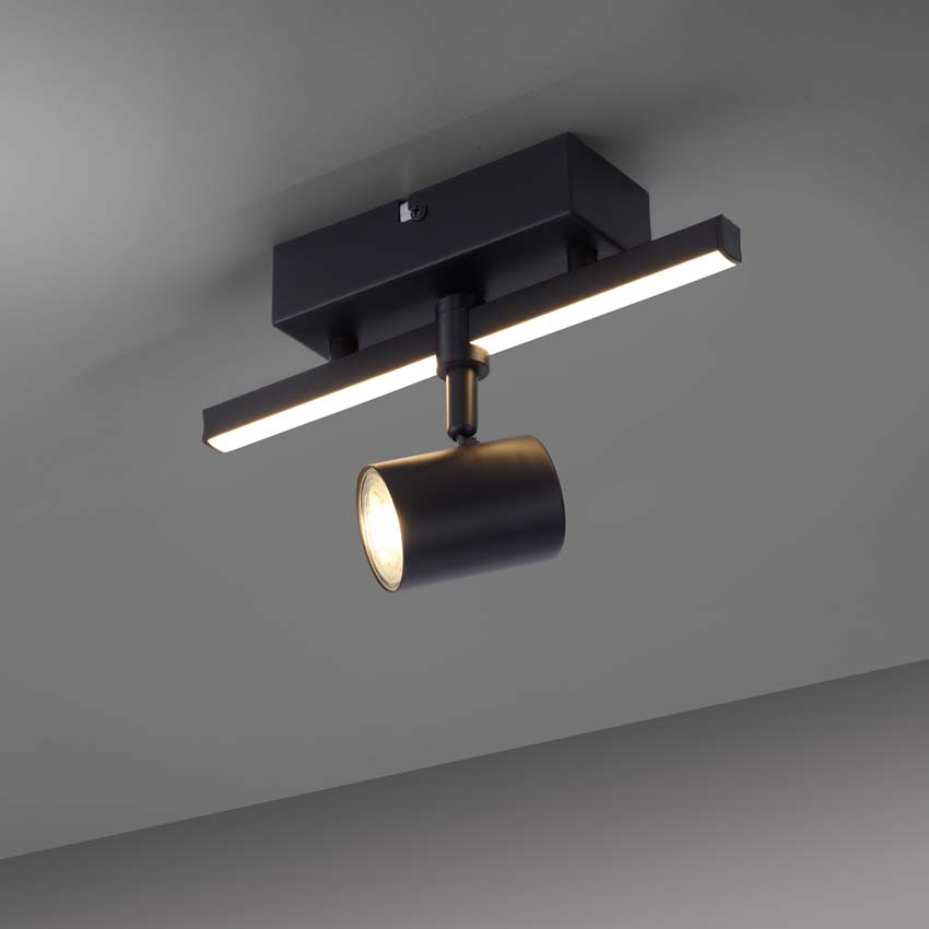 Spot en saillie - Noir - 25,5x14x16cm - Dimmable - LED - 1x4,5W - 3000K