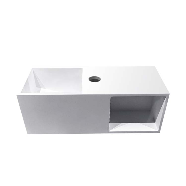 Lave-mains Kate avec niche solid surface blanc 54x20x20cm