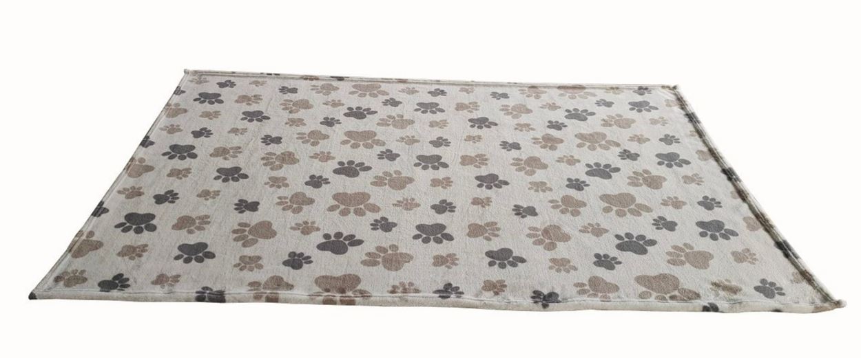 Plaid met print dierenpootjes small 75 x 100 cm