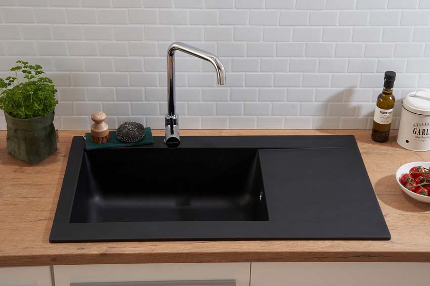 Inbouwspoelbak Liv 860x500mm zwart