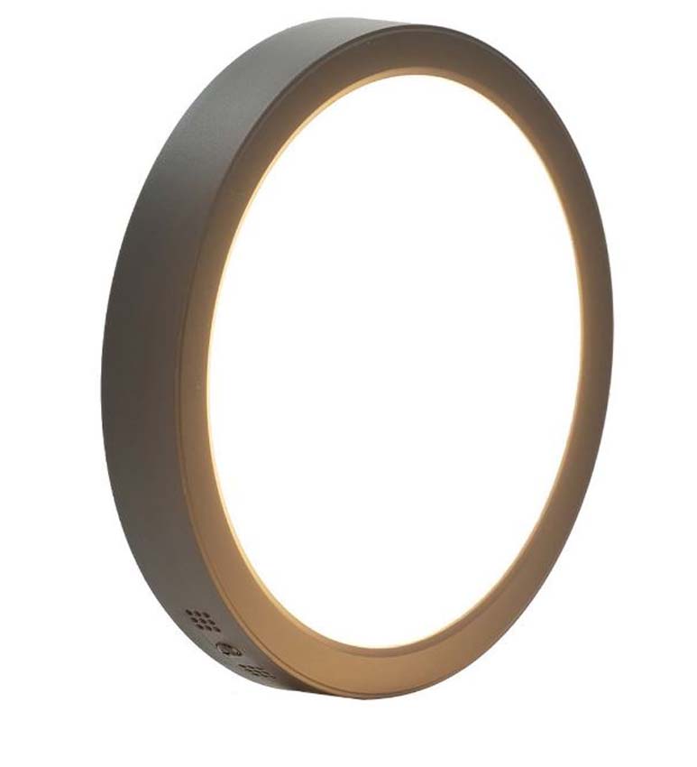 Plafonnier rond noir LED 22,5 cm 18,5W 2050 lumen 3000K
