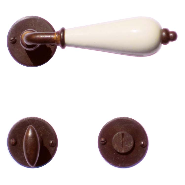 Poignée de porte pro pure reggio rond avec serrure toilette