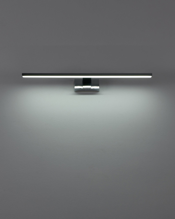 Lampe de miroir LED - chrome - 60x5x13cm - 1x10W - 3000/4000/6500K - IP44
