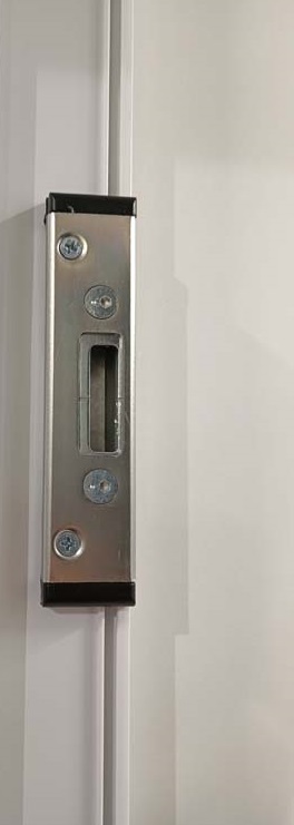 Porte extérieure Varno PVC avec finition aluminium anti-effraction noir/blanc 980x2180mm ouvrant à gauche