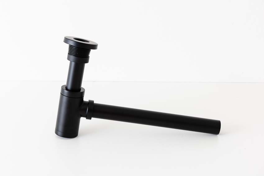 Siphon design Mia rond noir mat 5/4 pouces