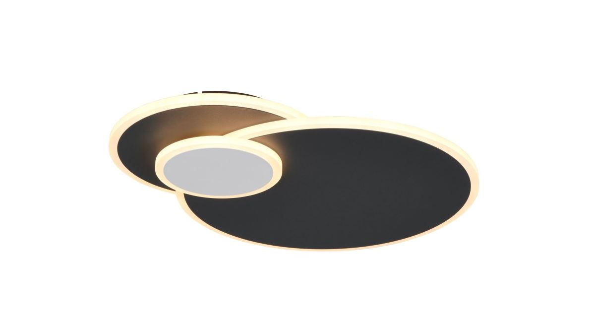 Plafonnier - anthracite - 48x38cm - dimmable - LED - 27W - 2700-6500K - télécommande