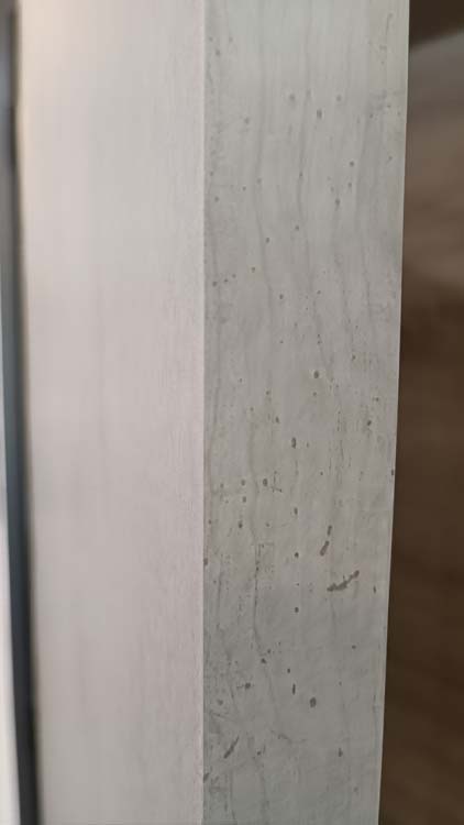 Porte intérieure complète Industrial béton 211,5x93cm tubulaire réversible + châssis noir 16,5cm