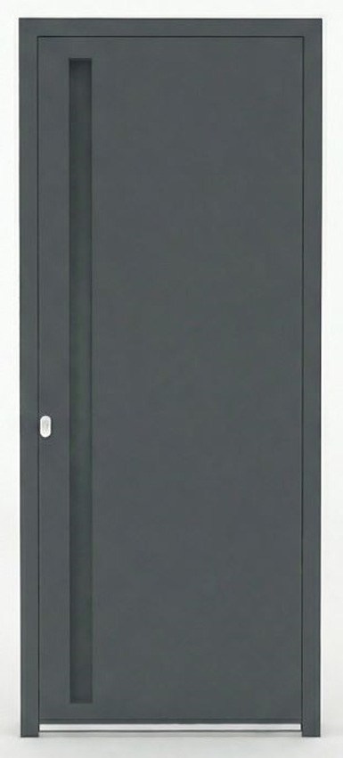 Buitendeur Evora met geïntegreerde trekker aluminium antraciet rechts duwend op maat