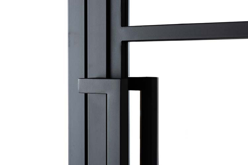 Porte intérieure simple en acier Tara noir 6V poussant à gauche sur mesure